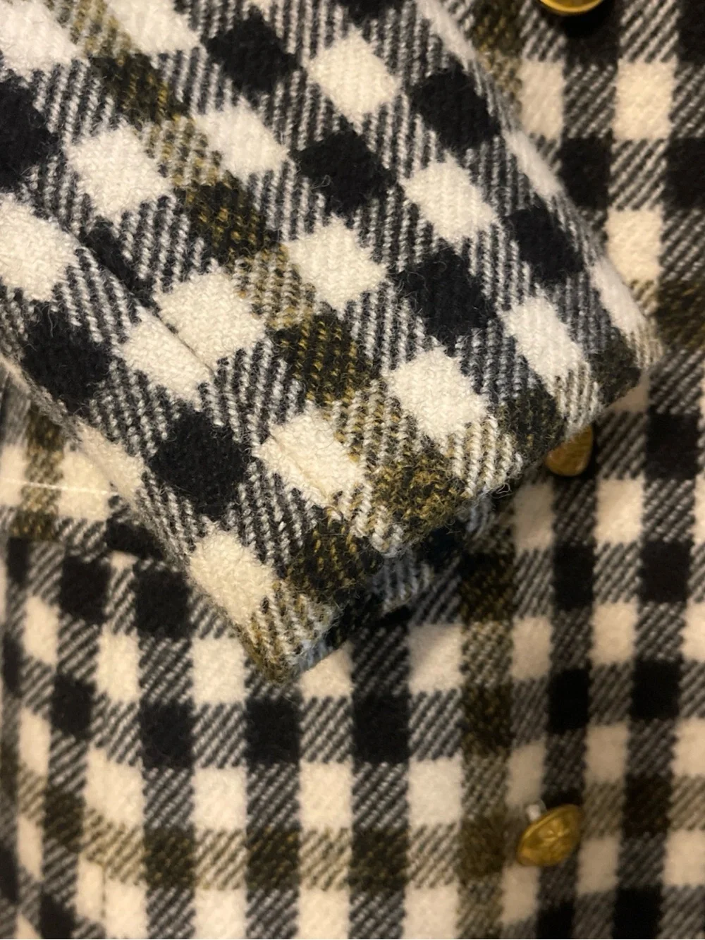 J. CREW Ladies Double Breasted Long Wool Coat, Ivory Multi plaid, Sz 8 NWOT! - Picture 14 of 16
